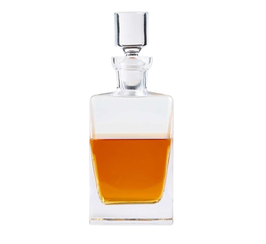 clear glass decanter