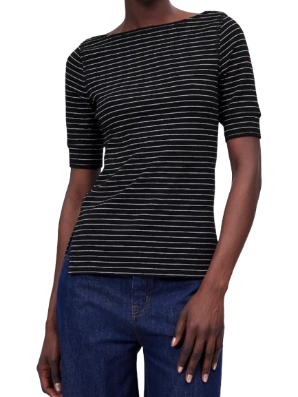 Madewell Ribbed Boatneck Tee in Stripe