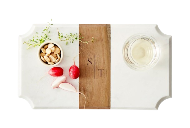 Customizable Wood and Marble Cheese Board
