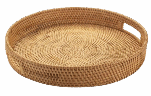 Rattan Round Serving Tray