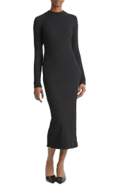 Vince Long Sleeve Rib Dress