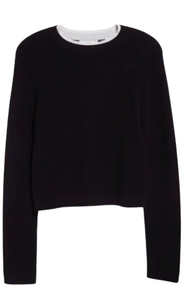 Vince Contrast Trim Merino Sweater
