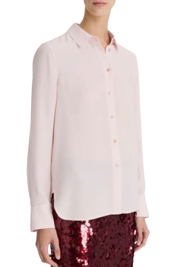 Vince Pink Silk Stretch Blouse