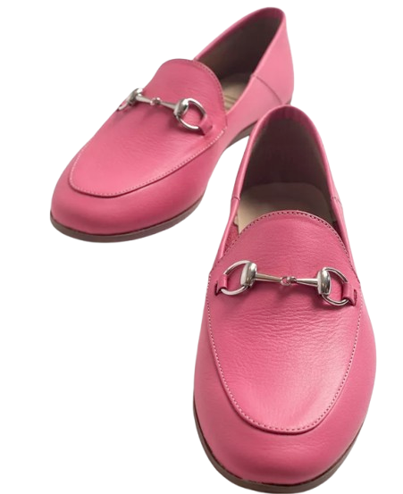 Pink Leather Penny Loafers