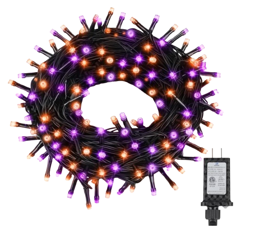 100 Orange & Purple LED String Lights