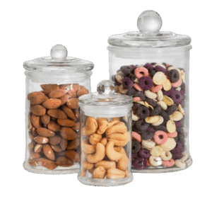 Glass Apothecary Jars (Set of 3)