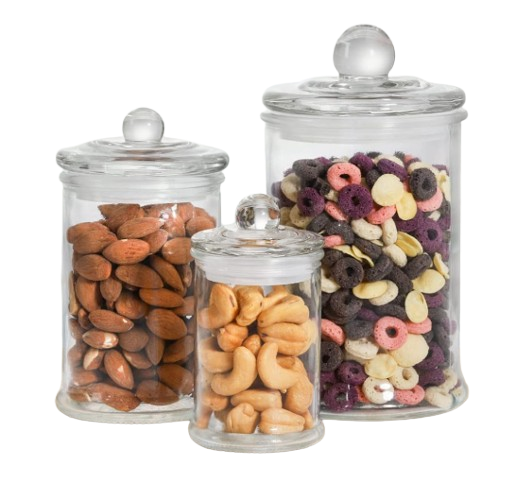 Glass Apothecary Jars (Set of 3)
