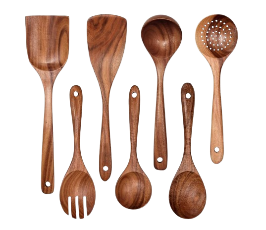 Wooden Soup Ladle & Spoon Set