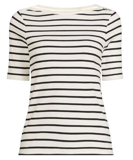 Lands’ End Striped Boatneck Tee