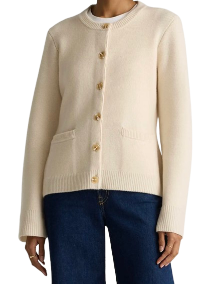 Quince Cashmere Structured Cardigan