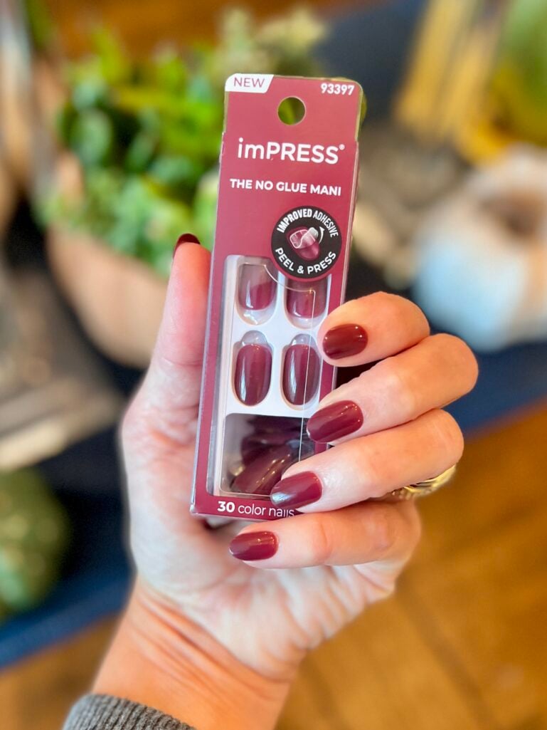 Impress Press-on Nails in "Rustic Chic" shade of red
