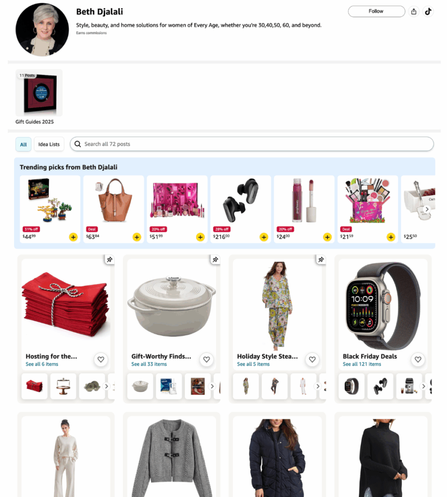 Beth Djalali's Amazon Shopfront page