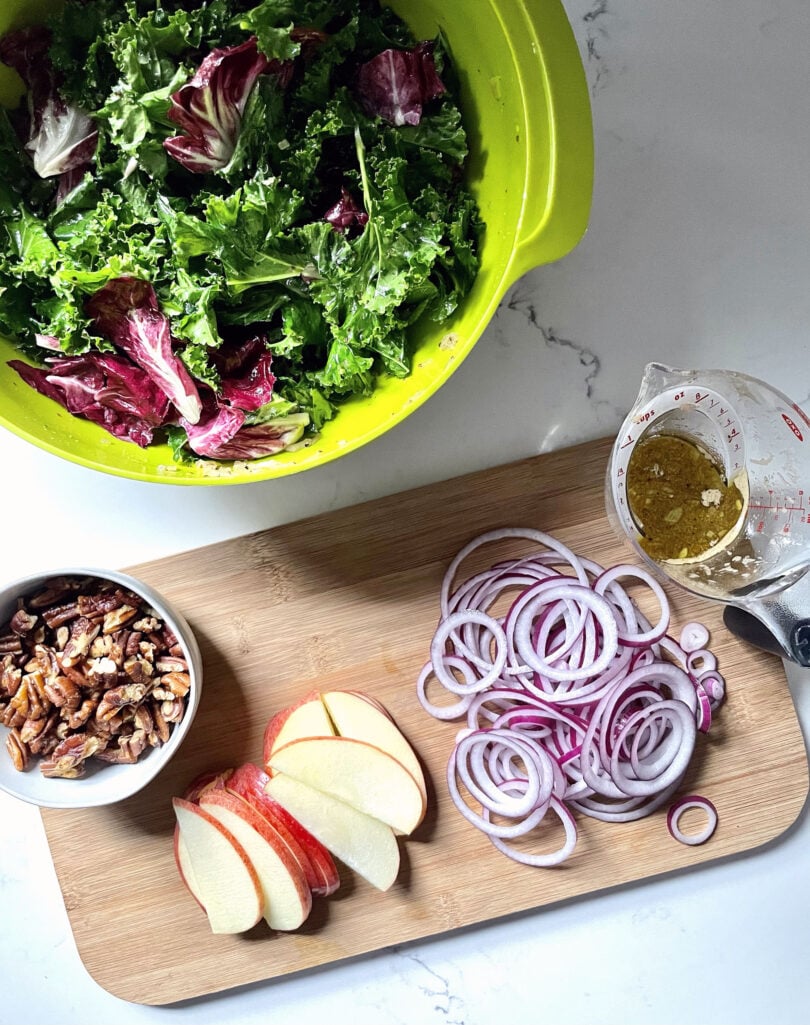 Healthy fall salad with maple Dijon dressing