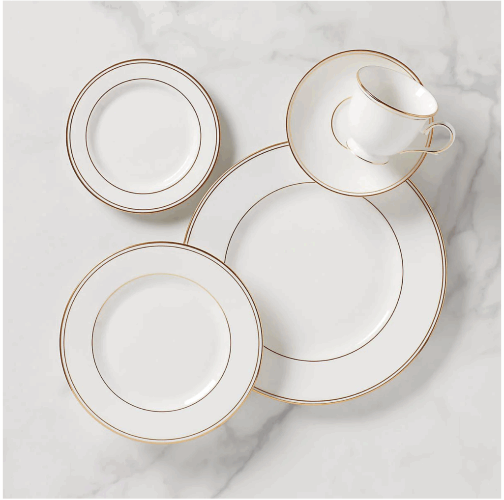 Lenox Gold-Rimmed Porcelain Dinner Plates