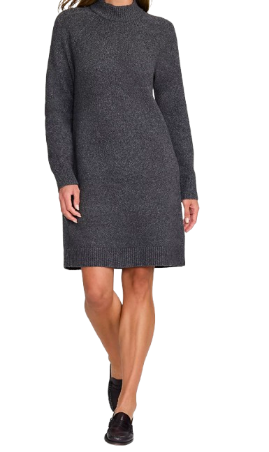 Lands’ End Boucle Raglan Sweater Mock Neck Dress