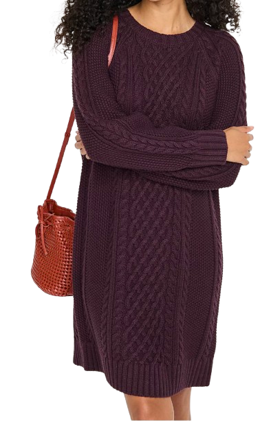Lands’ End Cotton-Blend Cable Knit Dress