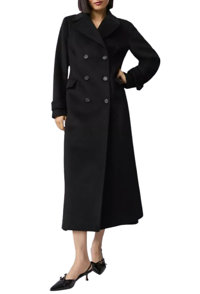 Ann Taylor Double-Breasted Long Wool Coat (Petite)