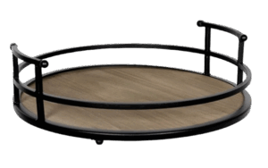 Stratton Home Wood & Metal Tray