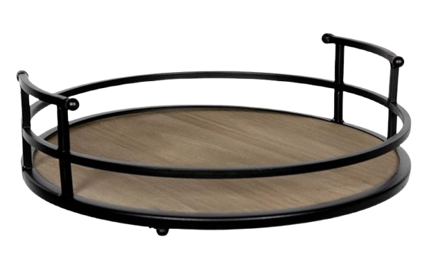 Stratton Home Wood & Metal Tray