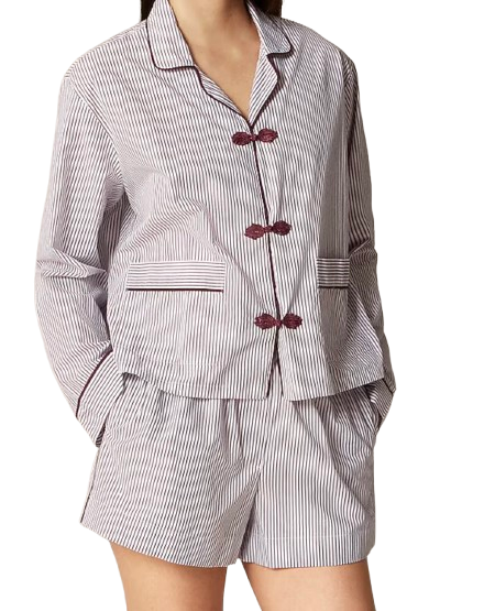 Poplin Short Pajama Set in Stripe