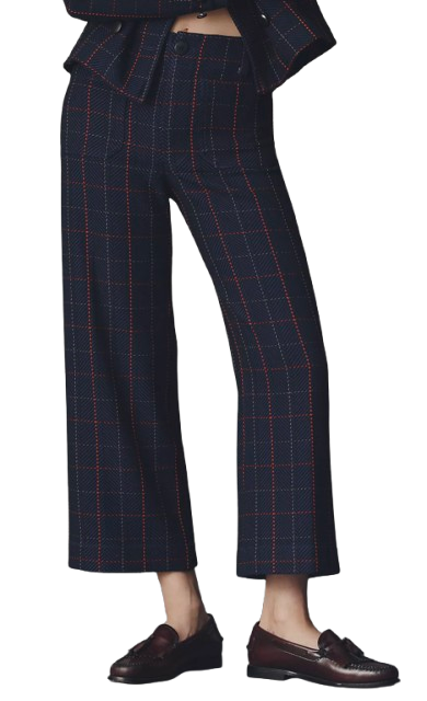 Maeve Colette Cropped Knit Wide-Leg Pants