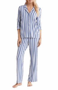 Nordstrom Moonlight Eco Knit Pajamas – Blue and White Stripe
