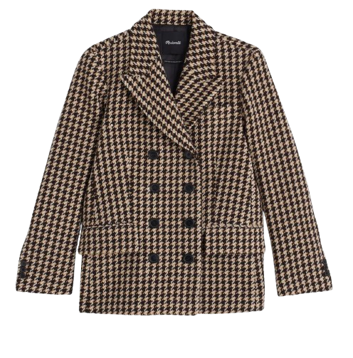 Madewell Double Breasted Houndstooth Coat