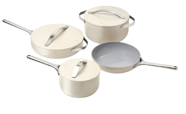 Caraway Cookware 12-piece set, featured in the cream color