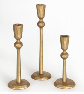 Brass Candlestick Holders (Set of 3)