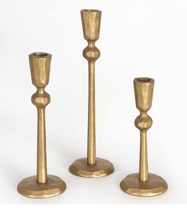 Brass Candlestick Holders (Set of 3)