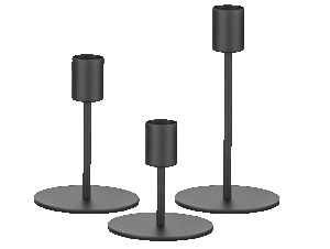 Black Taper Candle Holders (Set of 3)
