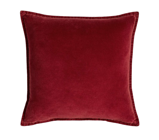 Crate & Barrel Velvet Throw Pillow Cover in Luminous Red