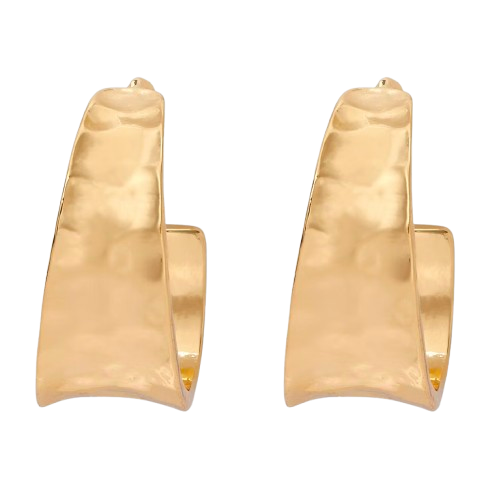 Hammer Texture Thick Hoop Earrings