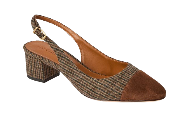 Jocelyn Slingback Heels in Tweed