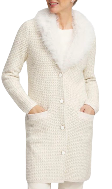 Chico’s Fur Trimmed Cardigan