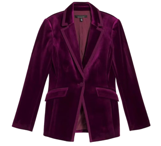 One Button Velvet Blazer