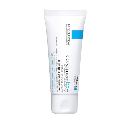 La Roche-Posay Cicaplast Baume B5 soothing multi-purpose cream in a white tube, formulated to calm irritation, support skin barrier repair, and relieve dryness.