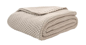 Organic Cotton Chunky Knit Throw Blanket
