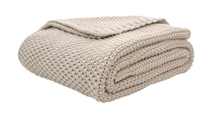 Organic Cotton Chunky Knit Throw Blanket