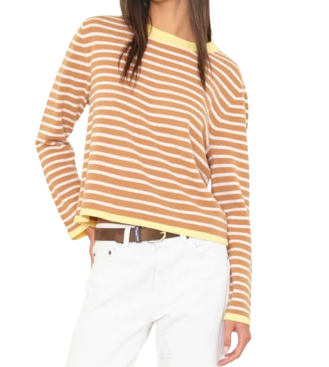 Camel Striped Sweater