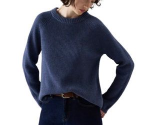 Quince Mongolian Cashmere Fisherman Crewneck Sweater