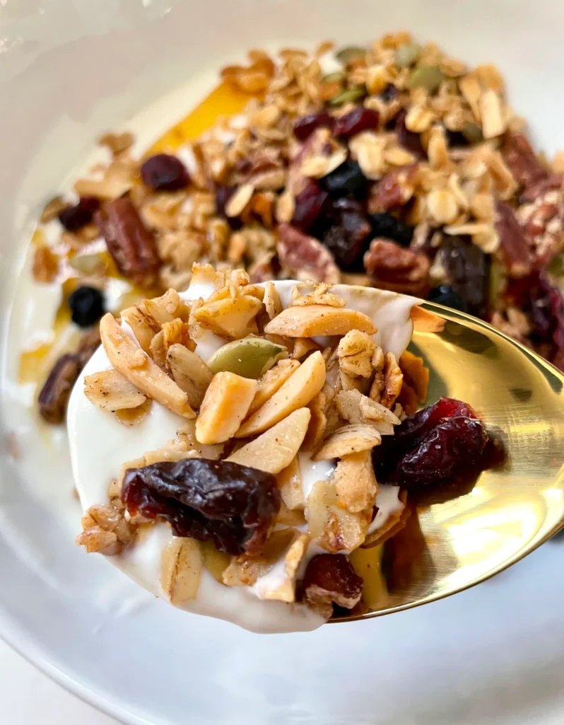 Healthy Homemade Granola with Fruit and Nuts