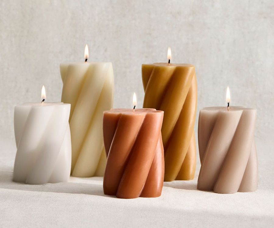West Elm Signature Wax Twist Pillar Candles