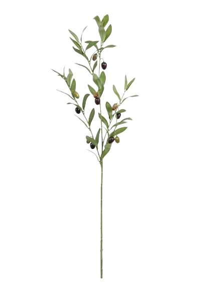 Artificial Silk Green Olive Long Stem