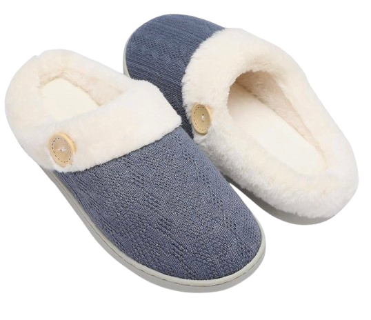 Memory Foam Slippers with Indoor/Outdoor Sole