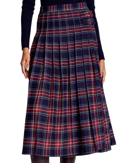 Josephine Wool Kilt Skirt