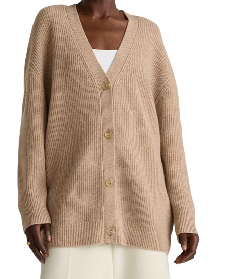 Quince Mongolian Cashmere Oversized Boyfriend Cardigan