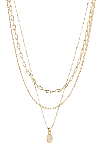 Kendra Scott Mini Elisa Gold Triple Strand Necklace