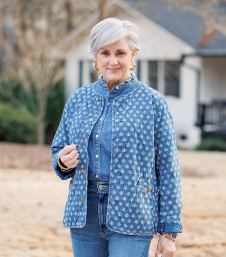 How to Wear Denim on Denim After 50 (With a Quilted Jacket Twist)