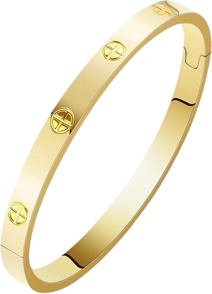 Cartier Love bracelet dupe in gold with signature screw motif details